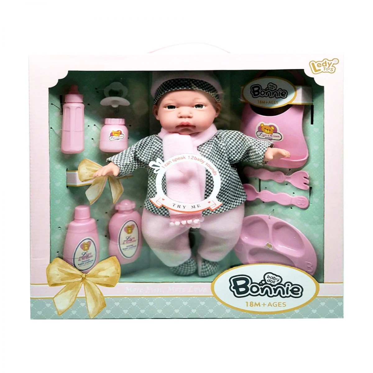 SNAINTER ΚΟΥΚΛΑ BONNIE ΜΩΡΟ ΜΕ ΗΧΟ ΚΑΙ ΑΞΕΣΟΥΑΡ ΦΑΓΗΤΟΥ 50-77005