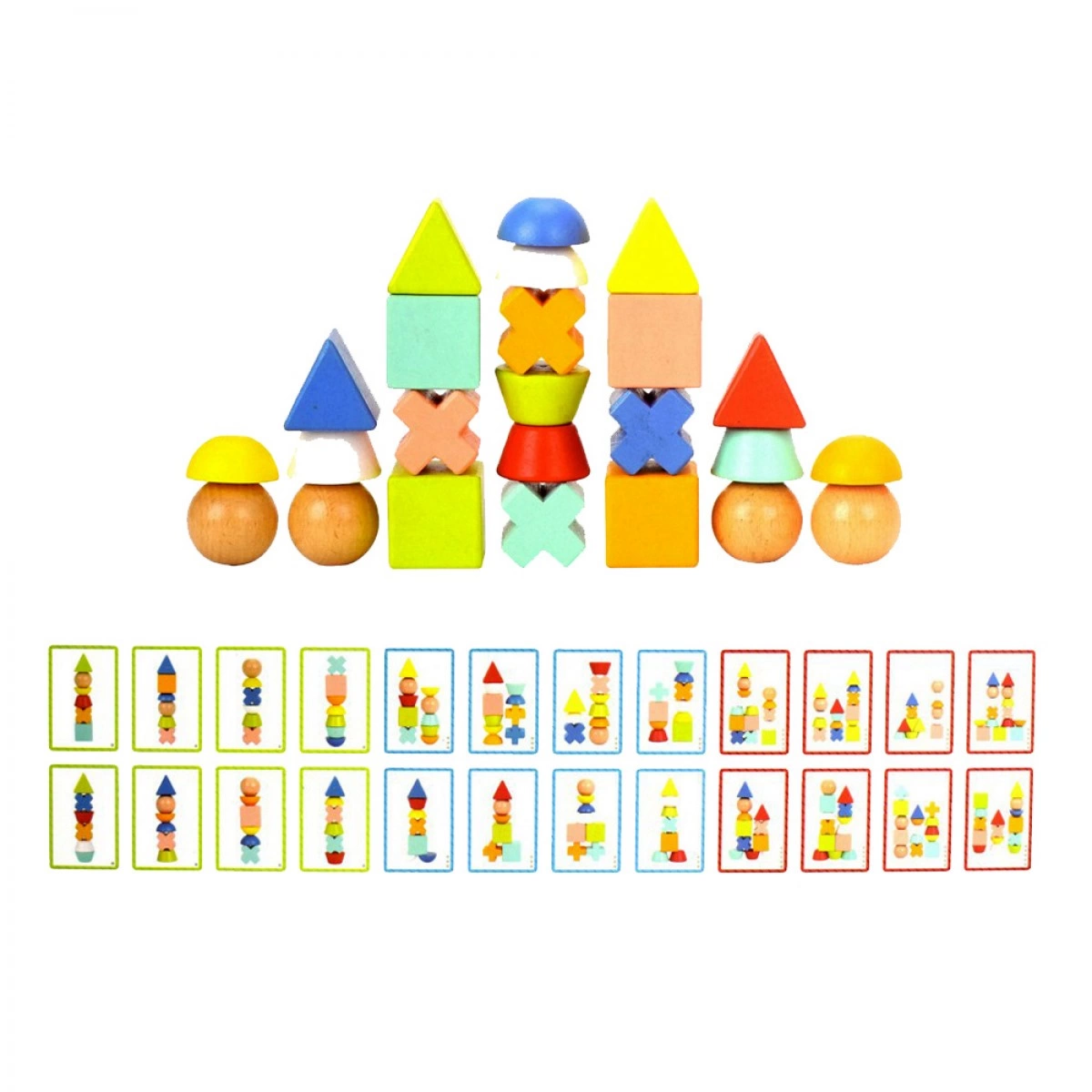 TOOKY TOYS ΞΥΛΙΝΟ ΠΑΙΧΝΙΔΙ ΣΤΟΙΒΑΞΗΣ ΣΧΗΜΑΤΩΝ ΚΑΙ ΚΑΡΤΩΝ TF268