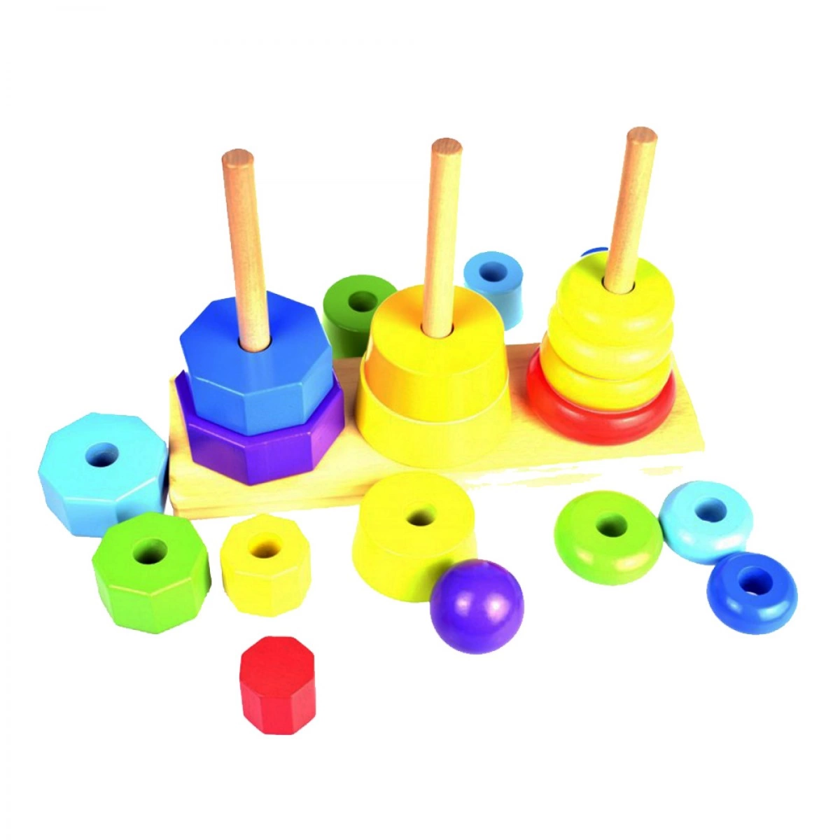 TOOKY TOYS ΞΥΛΙΝΟΙ ΠΥΡΓΟΙ ΣΤΟΙΒΑΞΗΣ ΓΕΩΜΕΤΡΙΚΩΝ ΣΧΗΜΑΤΩΝ TKF008 (17 TMX.)
