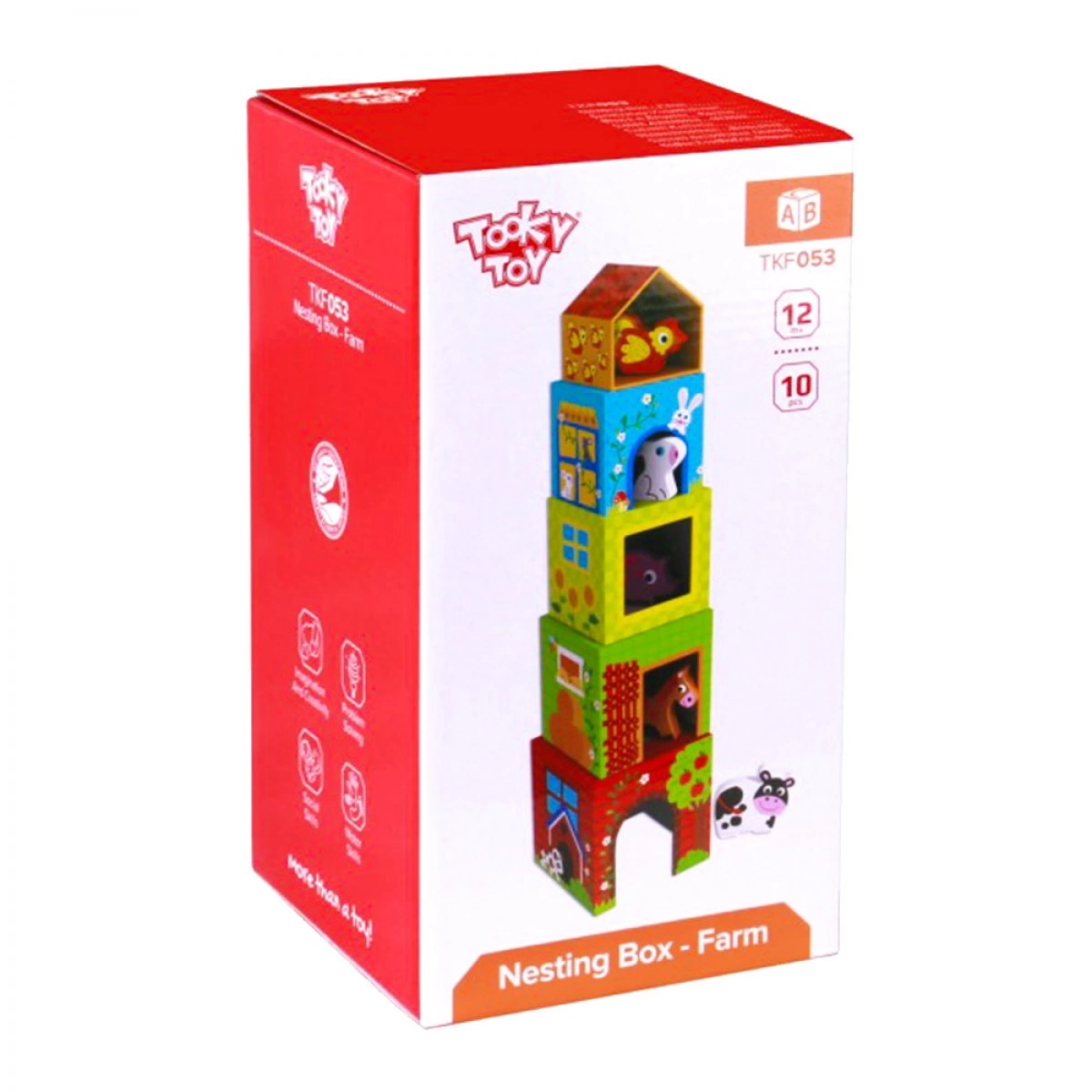 TOOKY TOYS ΞΥΛΙΝΟΙ ΚΥΒΟΙ ΣΤΟΙΒΑΞΗΣ ΦΑΡΜΑ TKF053