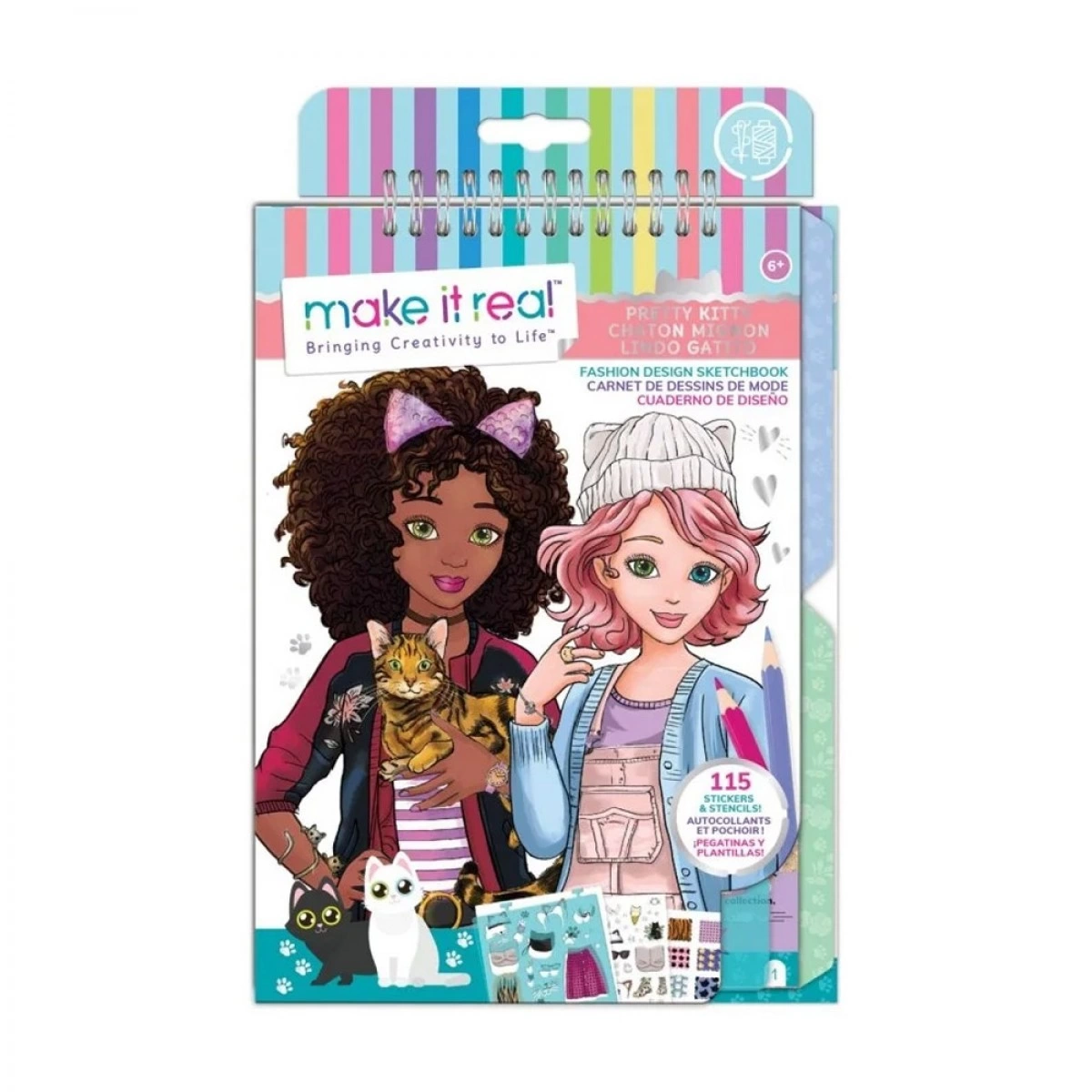 MAKE IT REAL FASHION DESIGN SKETCHBOOK PRETTY KITTY 3204