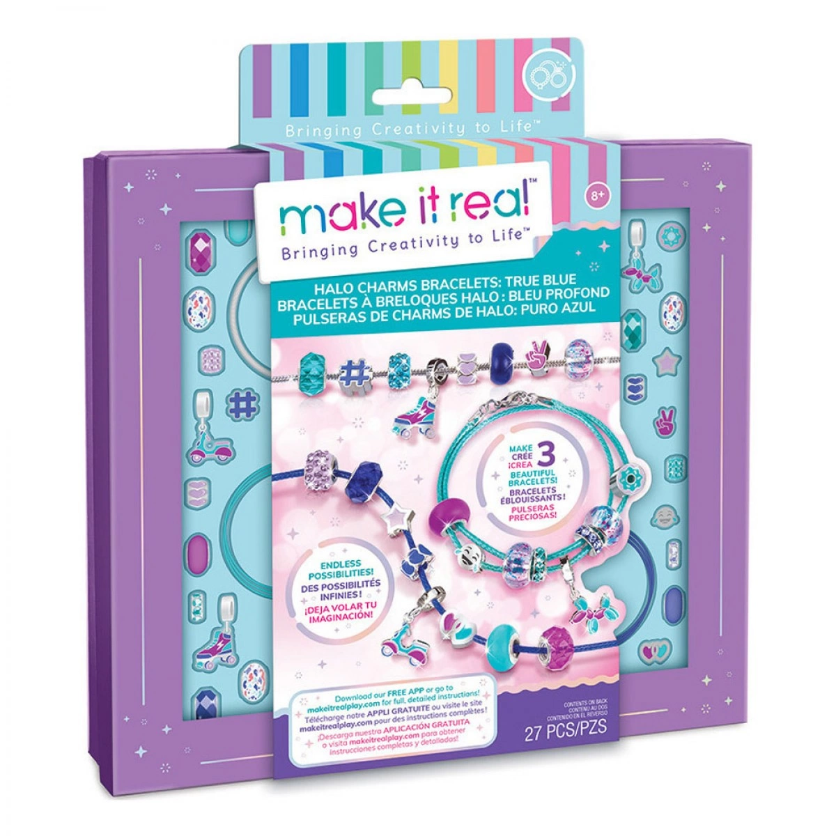 MAKE IT REAL HALO CHARMS BRACELETS TRUE BLUE 1721