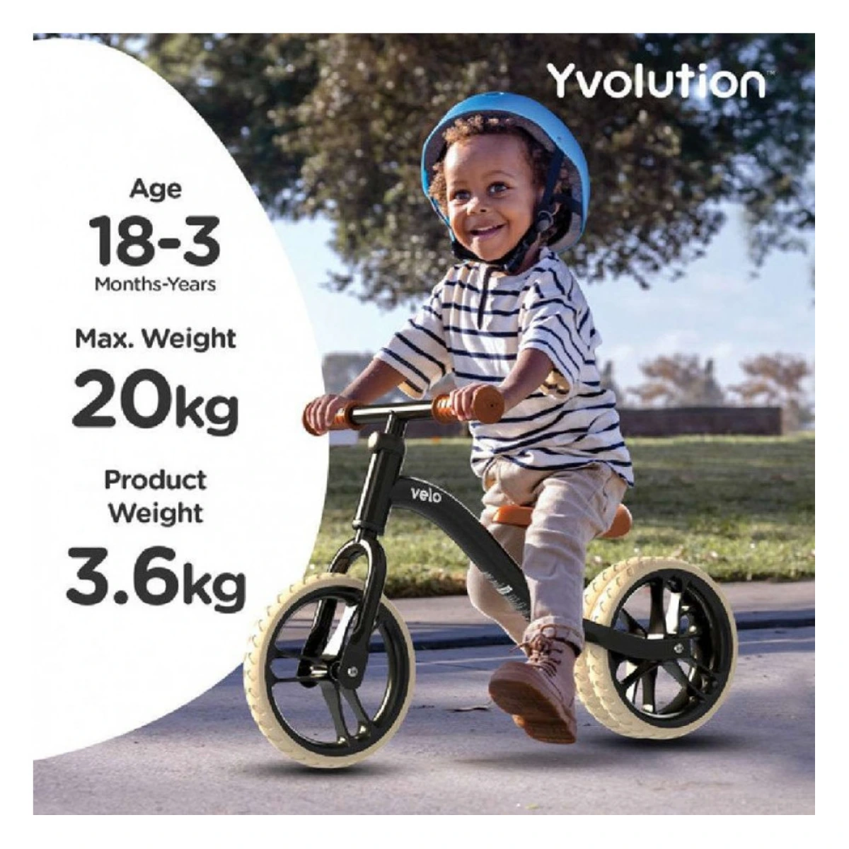 ΑΘΛΟΠΑΙΔΙΑ ΠΟΔΗΛΑΤΟ ΙΣΟΡΡΟΠΙΑΣ YVOLUTION VELO JUNIOR AIR ΜΑΥΡΟ 53.YT30K4
