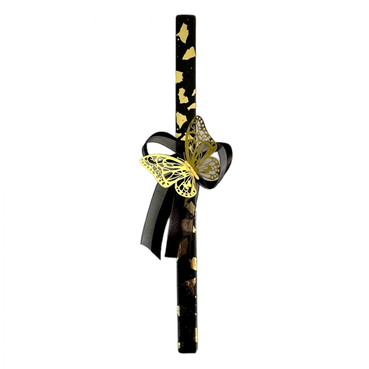 ΧΕΙΡΟΠΟΙΗΤΗ EASTER CANDLE BLACK WITH GOLD FLAKES