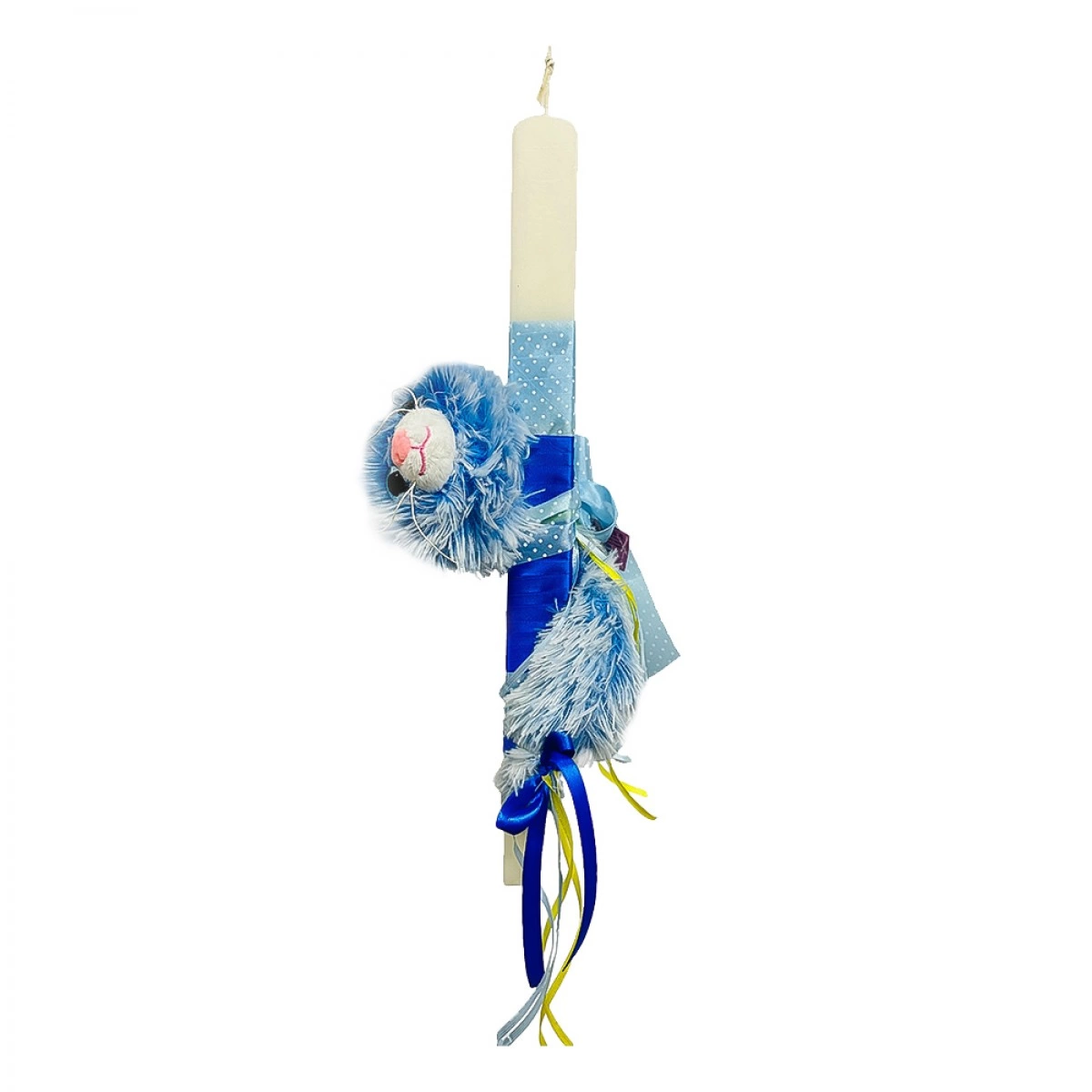 ΧΕΙΡΟΠΟΙΗΤΗ EASTER CANDLE WITH BLUE COOKIE CAT