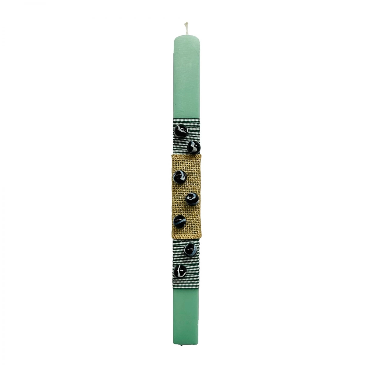 ΧΕΙΡΟΠΟΙΗΤΗ EASTER CANDLE WITH GREEN WITH MARBLES