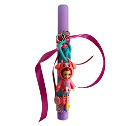 ΧΕΙΡΟΠΟΙΗΤΗ ΠΑΣΧΑΛΙΝΗ ΛΑΜΠΑΔΑ ΜΕ ΜΠΡΕΛΟΚ POLLY POCKET