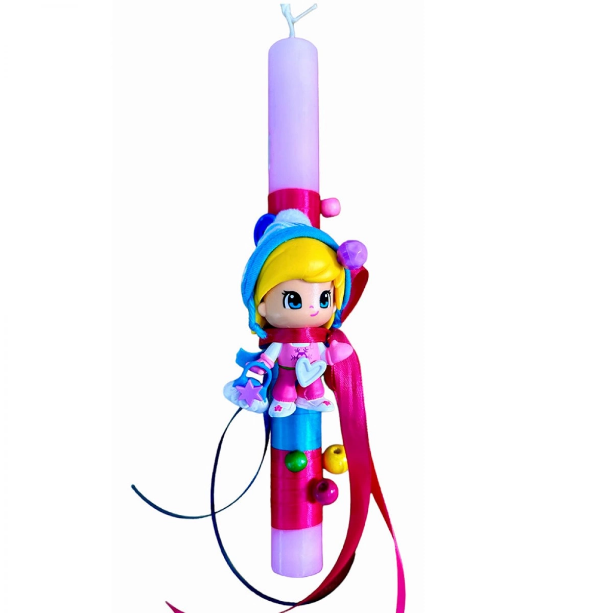 ΧΕΙΡΟΠΟΙΗΤΗ EASTER CANDLE WITH PINY PON