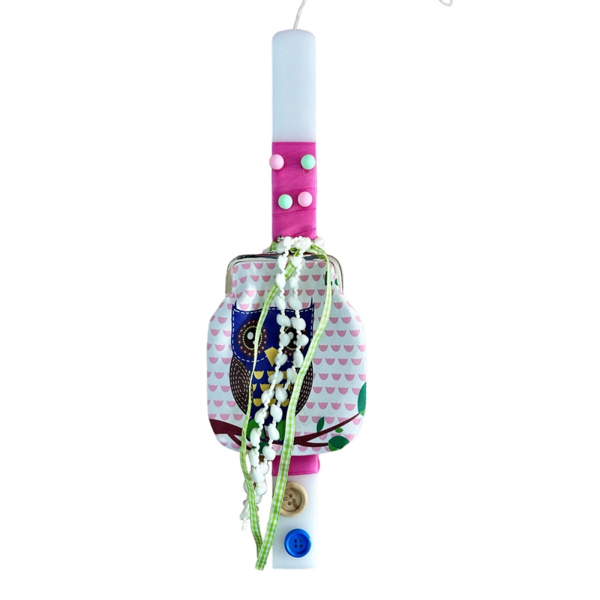 ΧΕΙΡΟΠΟΙΗΤΗ EASTER CANDLE WITH WALLET WITH OWL